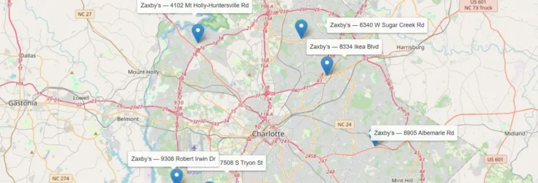 All Zaxbys Charlotte NC Locations In USA