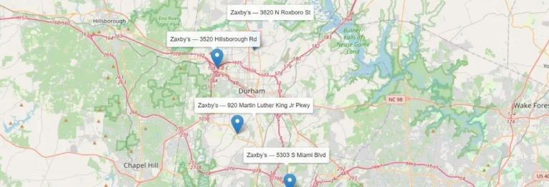 All Zaxbys Durham NC Locations In USA